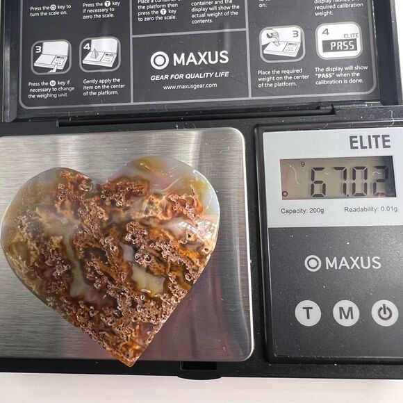 Moss‎ Agate Crystal Heart (#5) - Picture 14 of 14